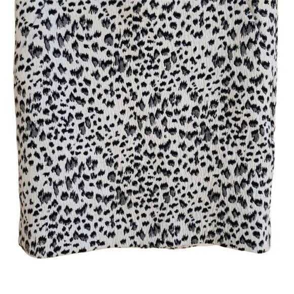 Ann Taylor Loft White Gray Leopard Print Day To Night Mini Pencil Skirt Sz S - Picture 7 of 12